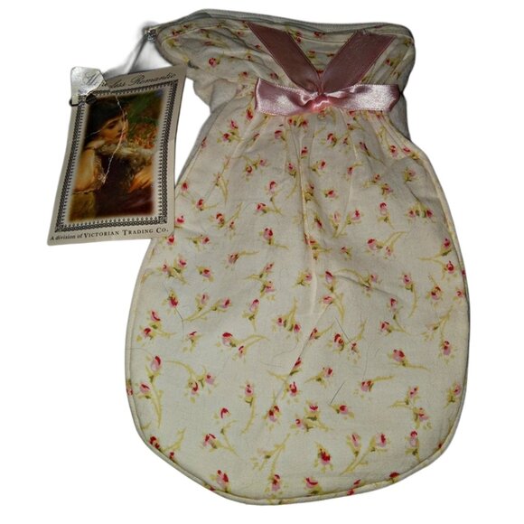 Victorian Trading Co. Rosebud Floral Body Powder Mitt Pink Bow NEW - Picture 2 of 4